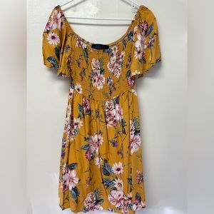 Francesca’s Smocked Off the Shoulder Dress